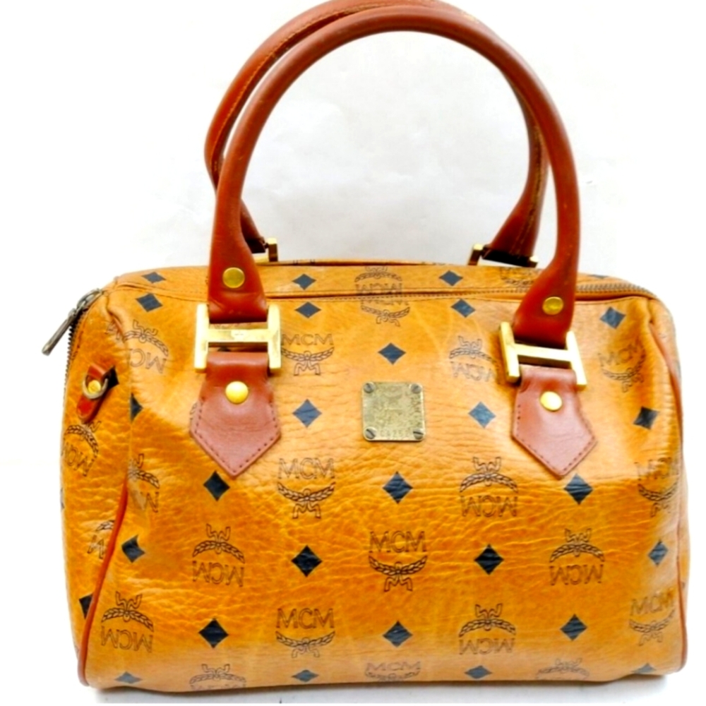 AUTHENTIC MCM MUNCHEN MONOGRAM LEATHER HANDBAG